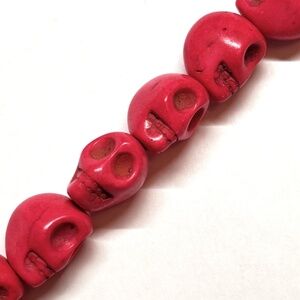 As Low As $2 Rose Pink Howlite Skull Beads 12mm X 11mm  (12)